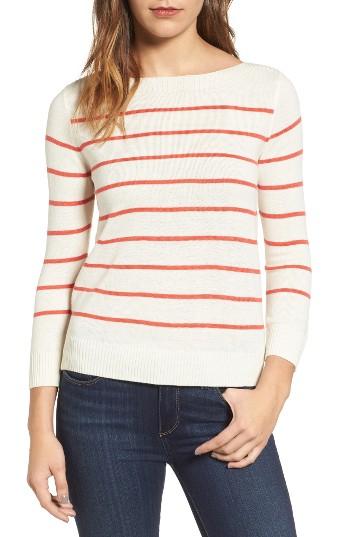 Women's Cupcakes And Cashmere Reynolds Stripe Pullover, Size - Ivory