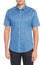 Men's Zachary Prell Siguenza Floral Short Sleeve Sport Shirt, Size - Blue