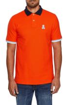 Men's Psycho Bunny Stripe Collar Pique Polo (s) - Orange