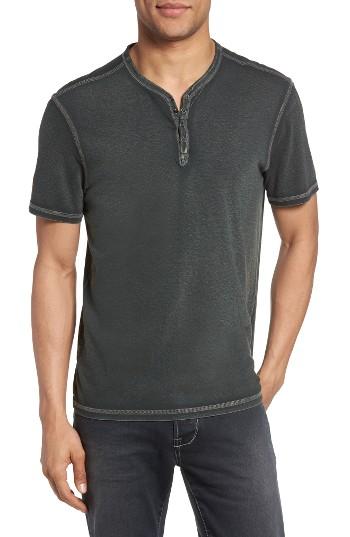 Men's John Varvatos Star Usa Snap Short Sleeve Henley - Green