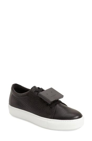 Women's Acne Studios 'adriana - Grain' Leather Sneaker Us / 39eu - Black