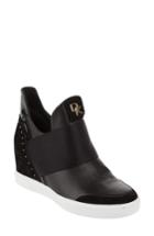 Women's Donna Karan Cailin Studded Wedge Sneaker .5 M - Black