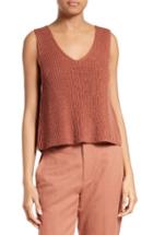 Women's Vince Ribbed Cotton Tank - Brown