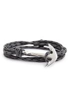 Men's Miansai Silver Anchor Rope Wrap Bracelet