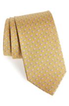 Men's Salvatore Ferragamo Eloise Print Silk Tie, Size - Yellow