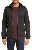 Men's Bugatchi Stretch Knit Zip Front Hoodie - Black
