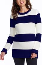 Women's Rosie Pope Sara Stripe Maternity Sweater - Blue