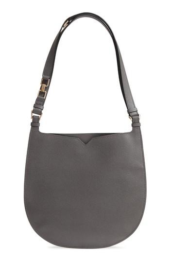 Valextra Weekend Medium Leather Hobo - Grey