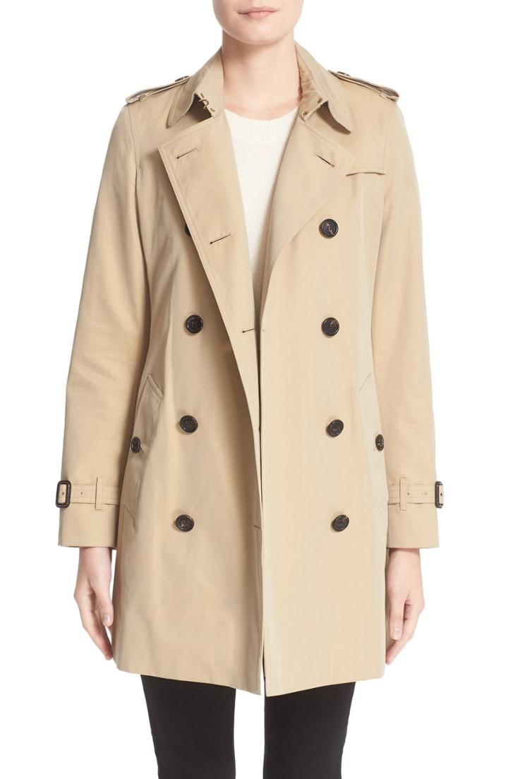 Women's Burberry Kensington Mid Trench Coat Us / 44 It - Beige