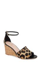 Women's Kate Spade New York Lonnie Genuine Calf Hair Wedge Sandal M - Black