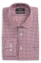 Men's Nordstrom Men's Shop Trim Fit Non-iron Check Dress Shirt .5 32/33 - Red