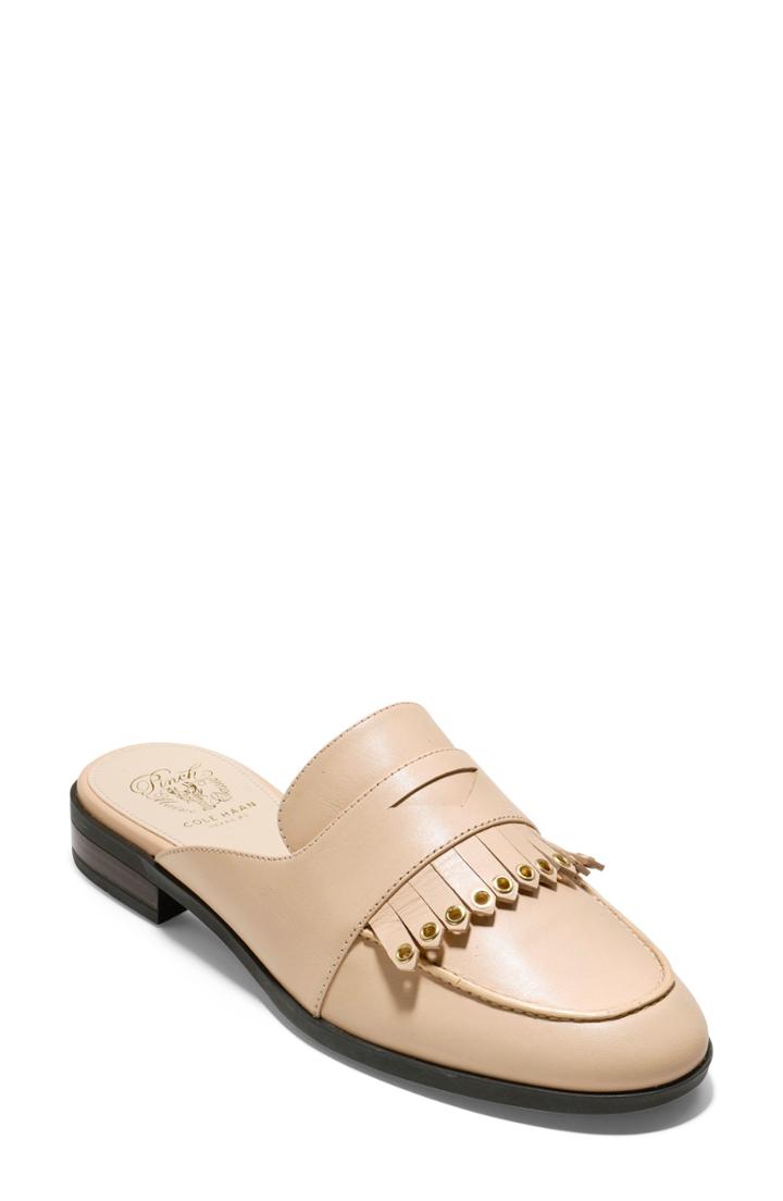 Women's Cole Haan Pinch Kiltie Mule .5 B - Beige