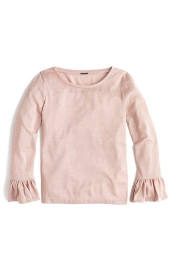Women's J.crew Bell Sleeve Sparkle Top, Size - Pink