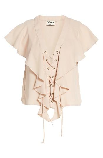 Women's Show Me Your Mumu Lace-up Blouse - Pink