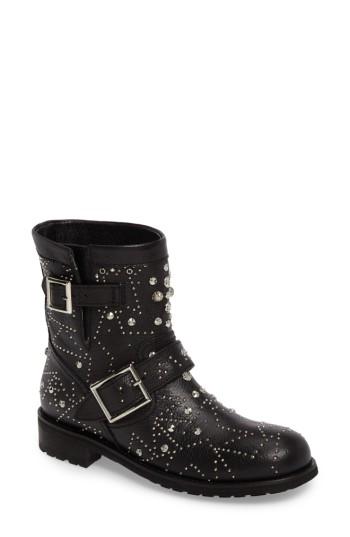 Women's Jimmy Choo Youth Combat Boot Us / 37eu - Black
