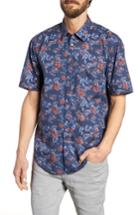 Men's Coastaoro Independence Floral Print Sport Shirt - Blue