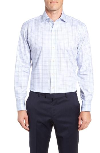 Men's Ledbury Drazin Trim Fit Check Dress Shirt - Blue