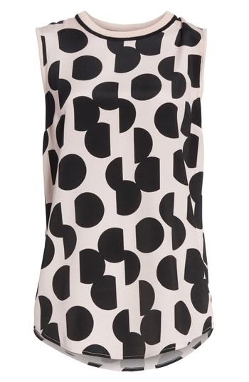 Women's St. John Collection Dot Print Stretch Silk Shell