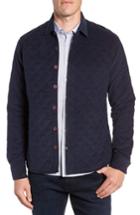 Men's Stone Rose Trim Fit Quilted Shirt Jacket - Blue