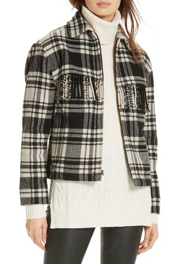 Women's Polo Ralph Lauren Wool Blend Plaid Jacket - Black