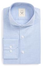 Men's Strong Suit Extra Trim Fit Herringbone Dress Shirt .5l - Blue