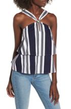 Women's Bp. Stripe Poplin Halter Top, Size - Blue