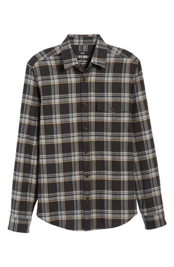 Men's Boss Lalo Plaid Flannel Shirt - Beige