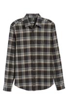 Men's Boss Lalo Plaid Flannel Shirt - Beige