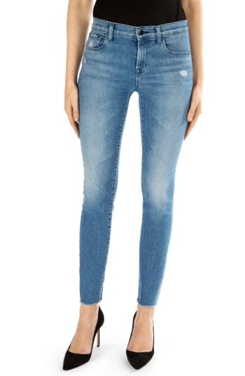 Women's J Brand 811 Raw Hem Ankle Skinny Jeans - Blue