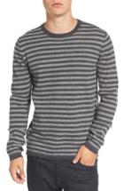 Men's French Connection Double Stripe Wool Sweater, Size - Grey