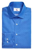 Men's Lorenzo Uomo Trim Fit Dot Dress Shirt - 32 - Blue