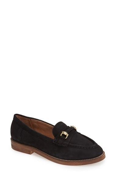 Women's Topshop 'karma' Suede Horsebit Loafer .5us / 42eu - Black