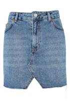 Women's Topshop Cutout Denim Miniskirt Us (fits Like 0) - Blue