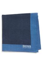 Men's Boss Solid Wool Pocket Square, Size - Blue