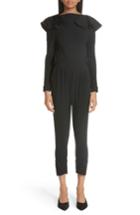 Women's Johanna Ortiz Embellished Shoulder Wool Crepe Jumpsuit - Black