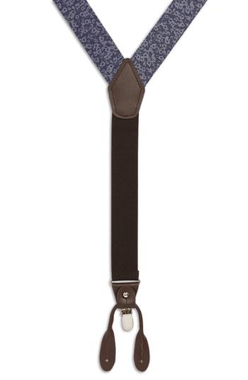 Men's Nordstrom Men's Shop Floral Denim Suspenders, Size - Denim