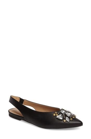 Women's Topshop Ava Embellished Slingback Flat .5us / 40eu - Black