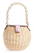 Frances Valentine Mini Straw Bucket Bag - Pink