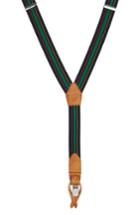 Men's Magnanni Stripe Suspenders, Size - Green / Navy