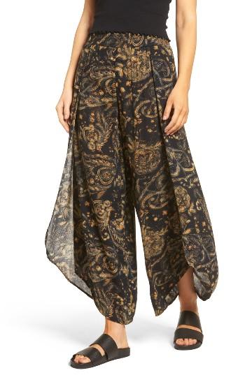 Women's Sun & Shadow Tulip Hem Wide Leg Pants, Size - Black