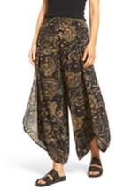 Women's Sun & Shadow Tulip Hem Wide Leg Pants, Size - Black