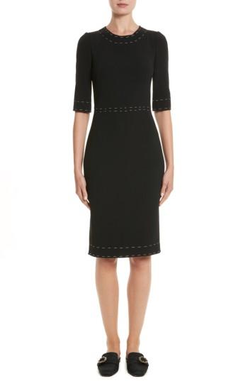 Women's Dolce & Gabbana Stretch Cady Sheath Dress Us / 40 It - Black