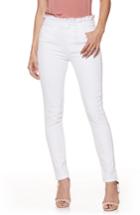 Women's Paige Hoxton Ruffle High Waist Ankle Ultra Skinny Jeans - White