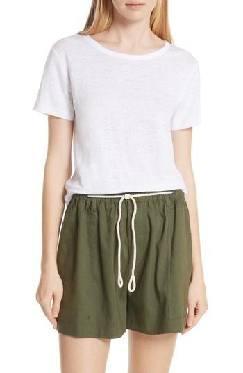 Women's Vince Linen Short Sleeve Top - White