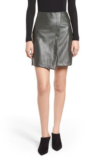 Women's Bishop + Young A-line Faux Leather Miniskirt - Green