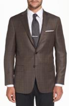 Men's Hart Schaffner Marx Classic Fit Plaid Wool Sport Coat R - Brown