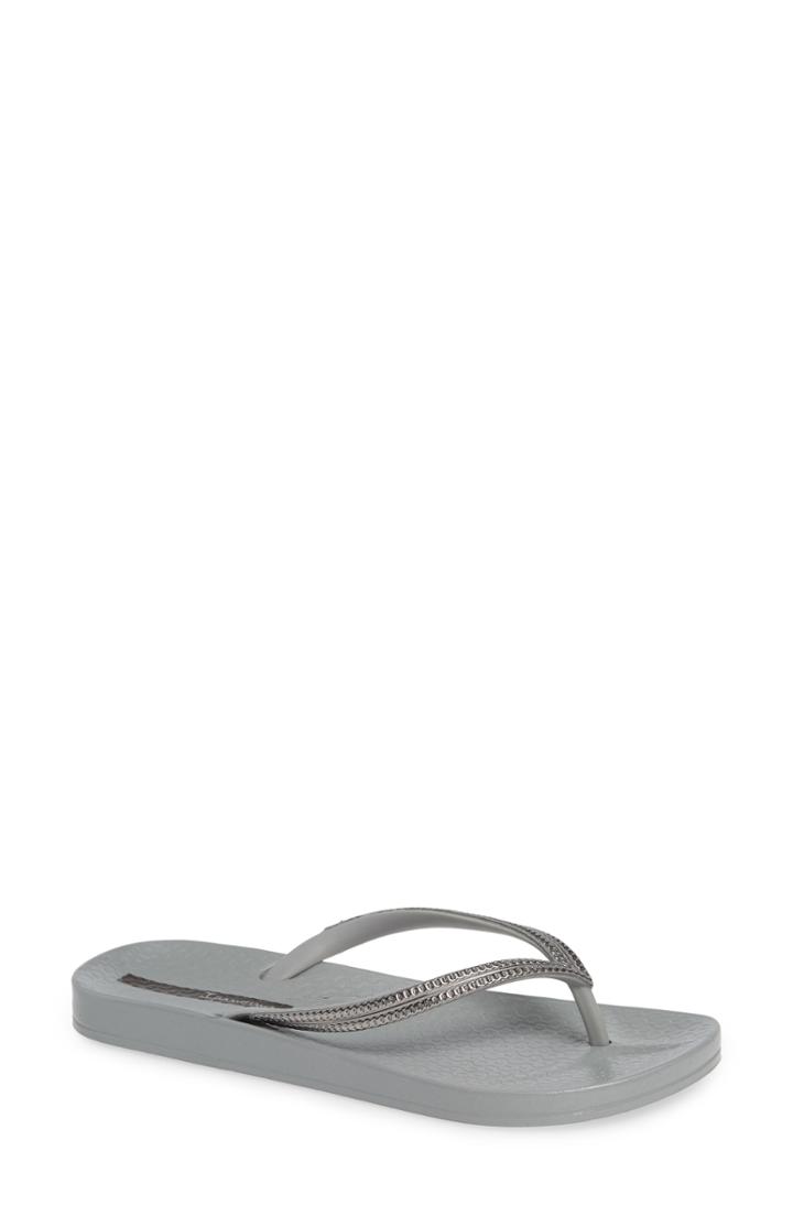 Women's Ipanema Ana Metallic Flip Flop M - Grey