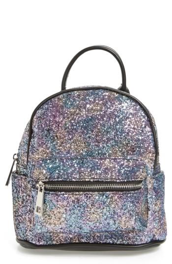 Street Level Glitter Zip Backpack - Metallic