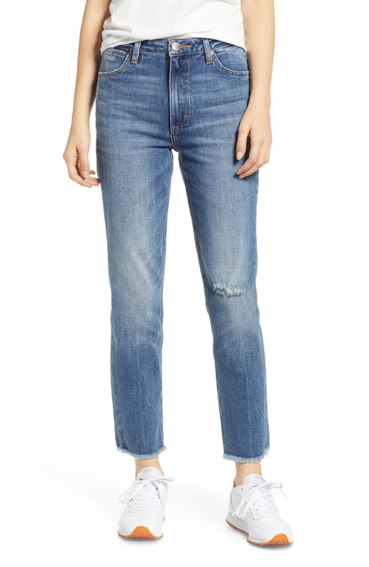 Women's Wrangler Heritage Ripped High Waist Crop Jeans - Blue