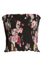 Women's Arrive Ellie Smocked Crop Top - Black